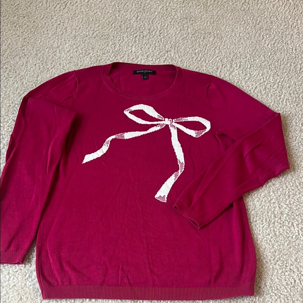 BANANA REPUBLIC Women's Sweater with Bow Design - pink
